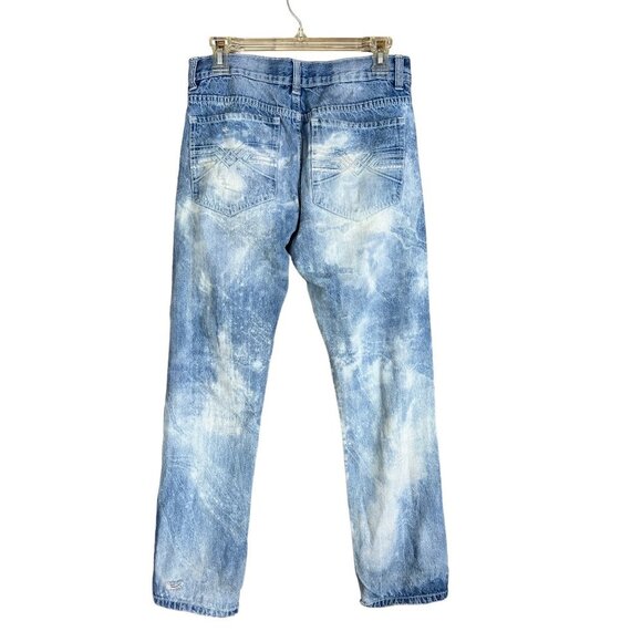 Indigo People Men's Distressed Light Blue Faded Jeans - Picture 2 of 8